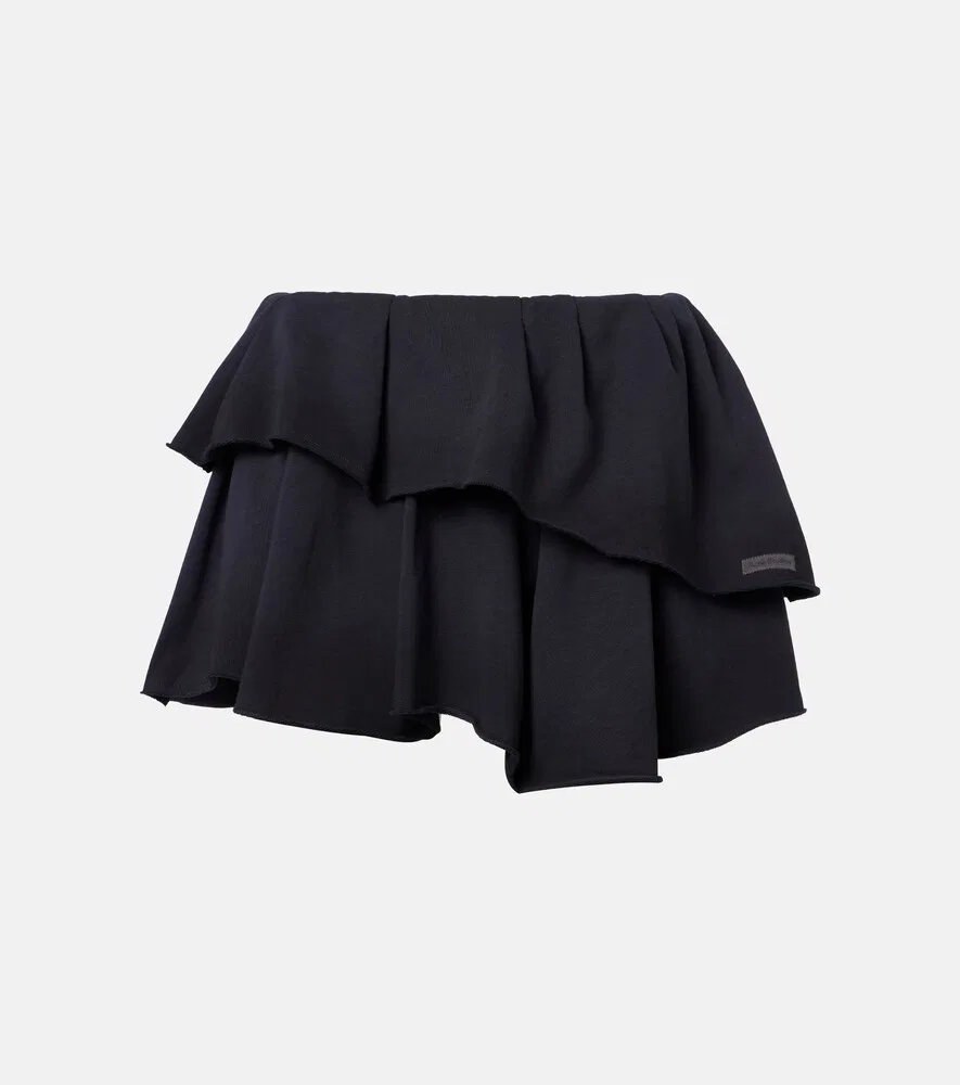Мини-юбка из смесовой хлопковой ткани Acne Studios, синий