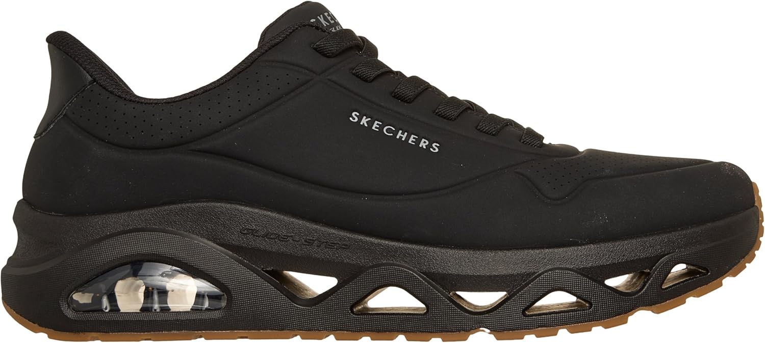 Мужские кроссовки Skechers Uno Step-Glide на воздухе без шнурков, черный — фото 4