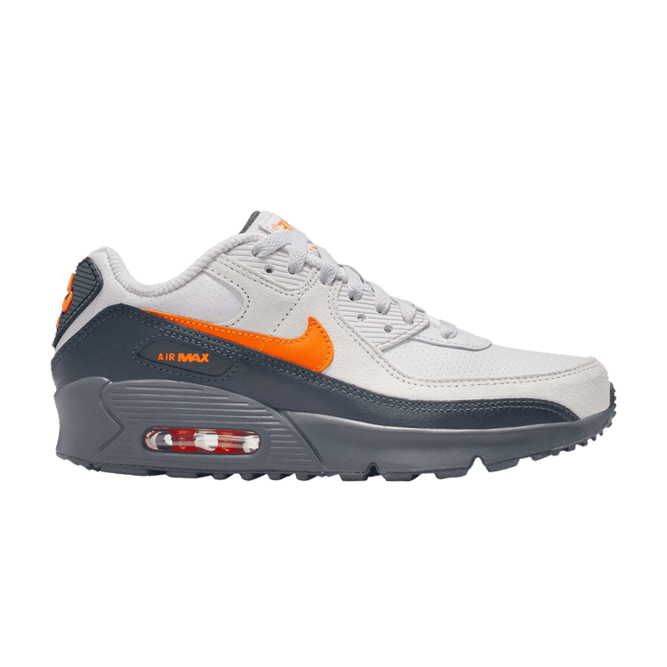 

Кроссовки Nike Air Max 90 GS 'Vast Grey Safety Orange', серый