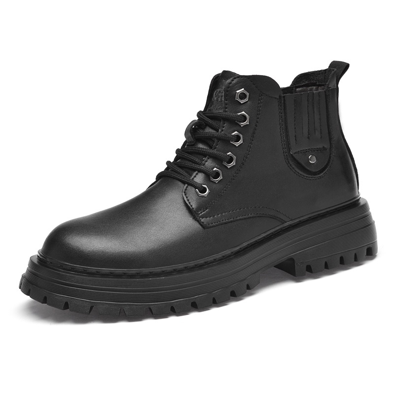 

LAORENTOU Мужские ботинки Martin черные однослойные, цвет Black Single Layer Shoes