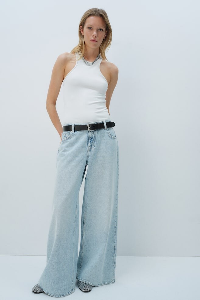 

Широкие заниженные джинсы baggy H&M, синий