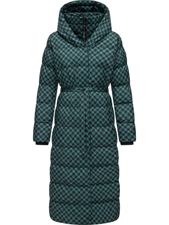 

Пуховик ragwear Niara Long Print, цвет ocean green