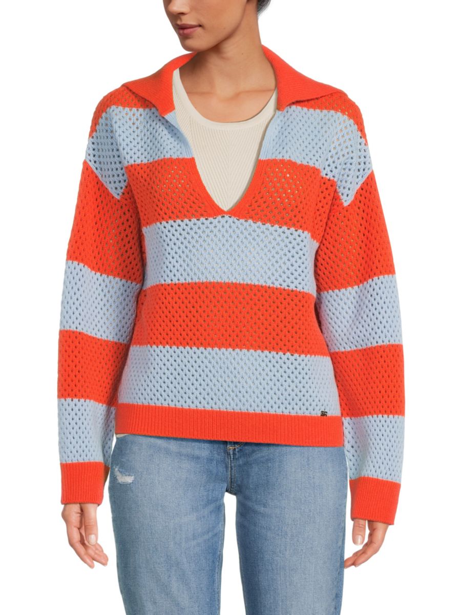 

Полосатый свитер из смесовой шерсти Sonia Rykiel, цвет Coral Blue