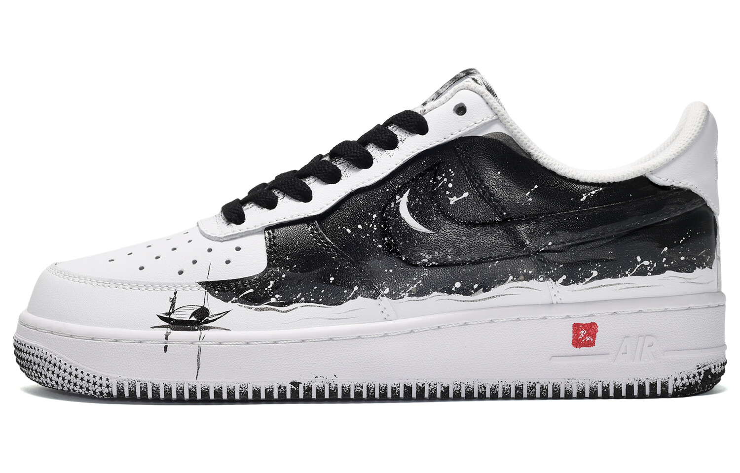 

Кроссовки Nike Air Force 1 Skateboard Shoes Women's Low-Top Black/White, Черный, Кроссовки Nike Air Force 1 Skateboard Shoes Women's Low-Top Black/White
