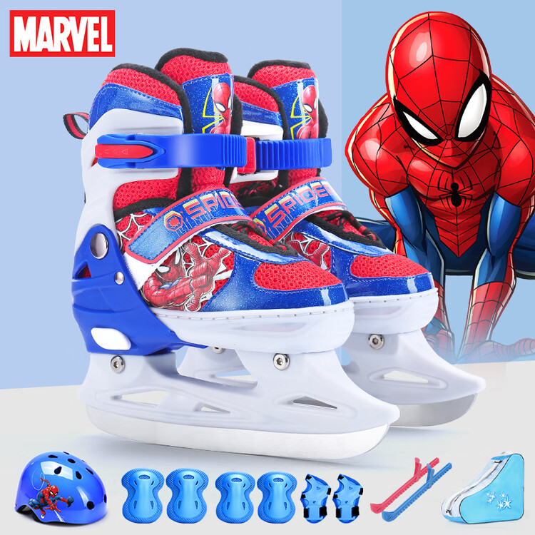 

TKH Disney Frozen коньки для фигурного катания для начинающих, профессиональные регулируемые коньки с настоящими лезвиями для мальчиков [коньки для начинающих] Spider-Man красный (коньки + шлем) размер XL (-41) 38