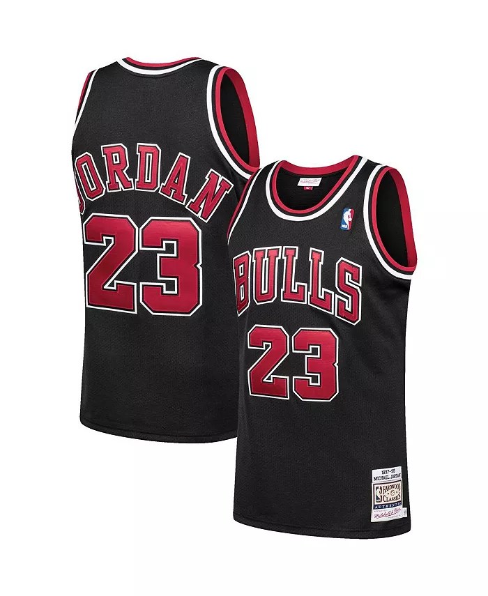 

Мужская майка игрока Michael Jordan Chicago Bulls 1997-98 Hardwood Classics, подлинная Mitchell & Ness, черный