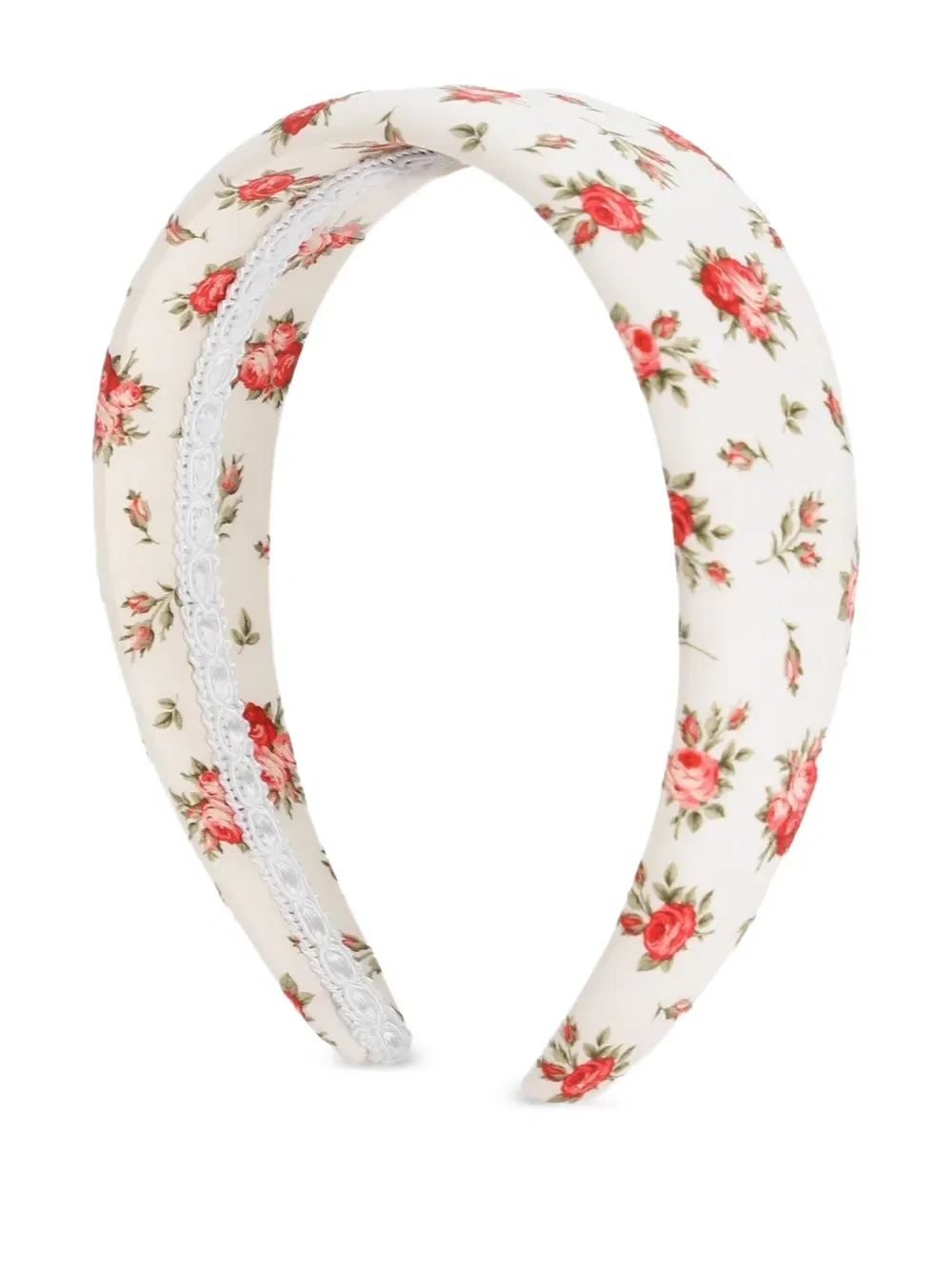 Повязка на голову с цветочным кружевом Dolce & Gabbana Kids, белый — фото 2