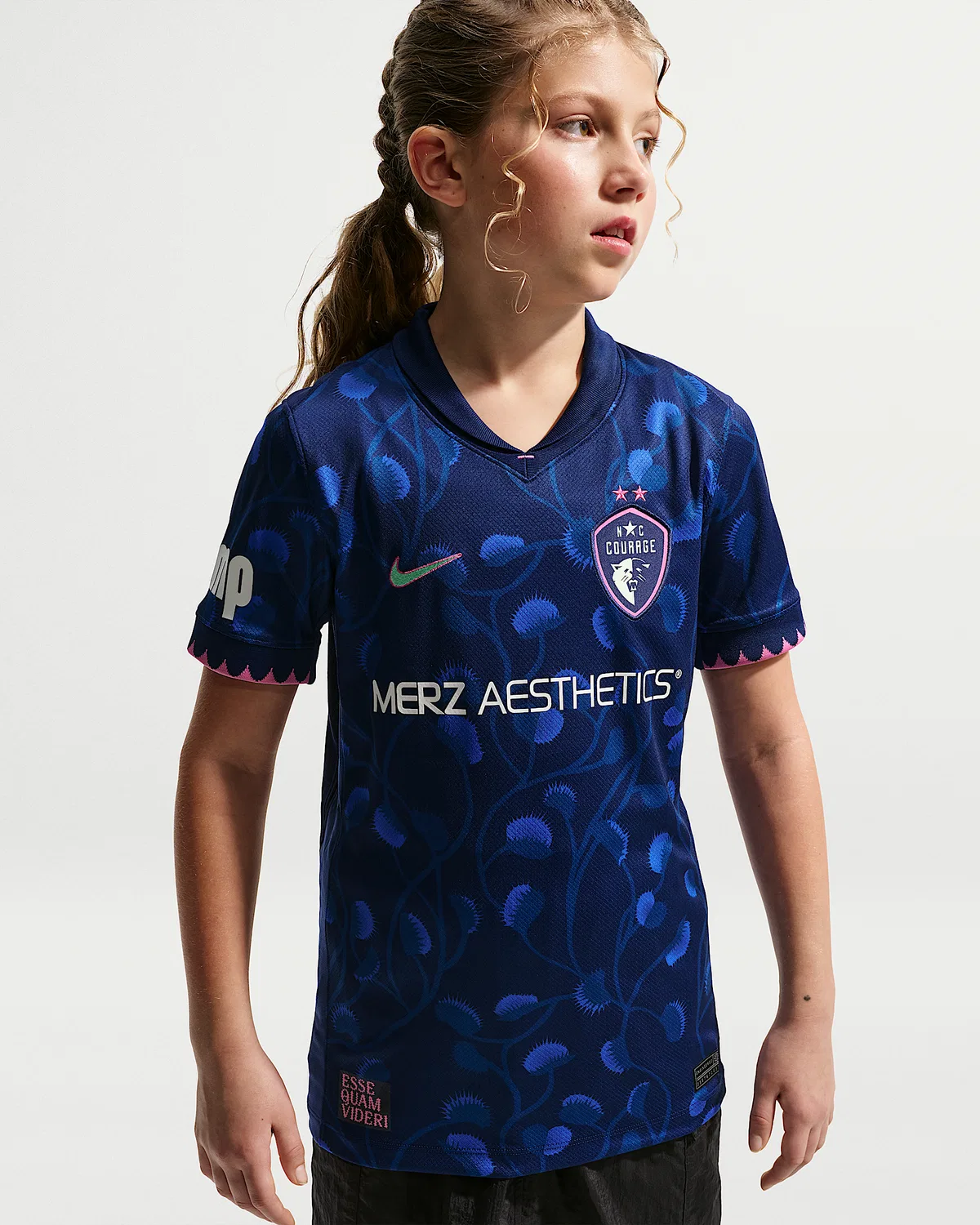 Большие детские Nike Dri-FIT NWSL Replica Jersey North Carolina Courage Stadium Away, Blue Void