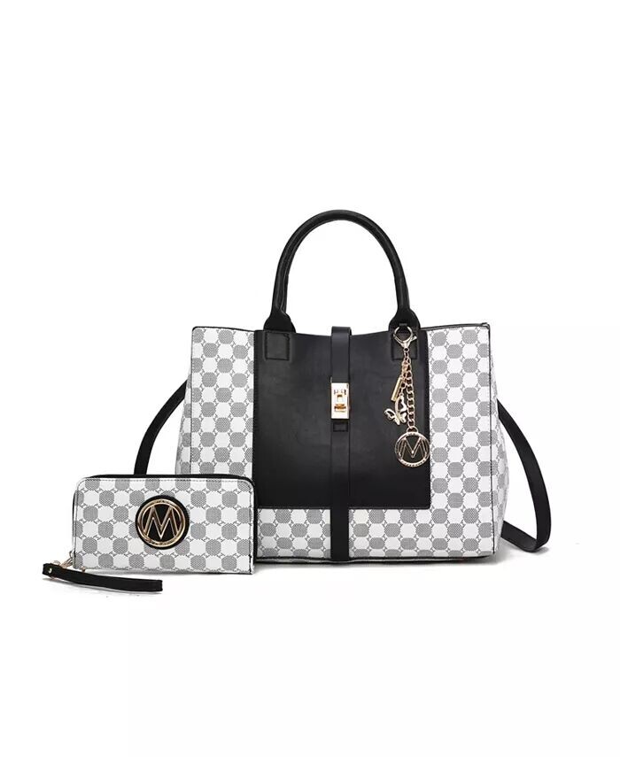 

Сумка-саквояж Yuliana с круглым принтом и кошельком от Mia K Mkf Collection, черный