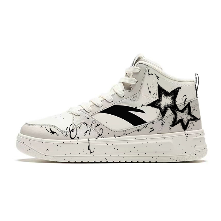 

Износостойкие, легкие и дышащие высокие скейтбордистские кроссовки для мужчин Anta, черный белый