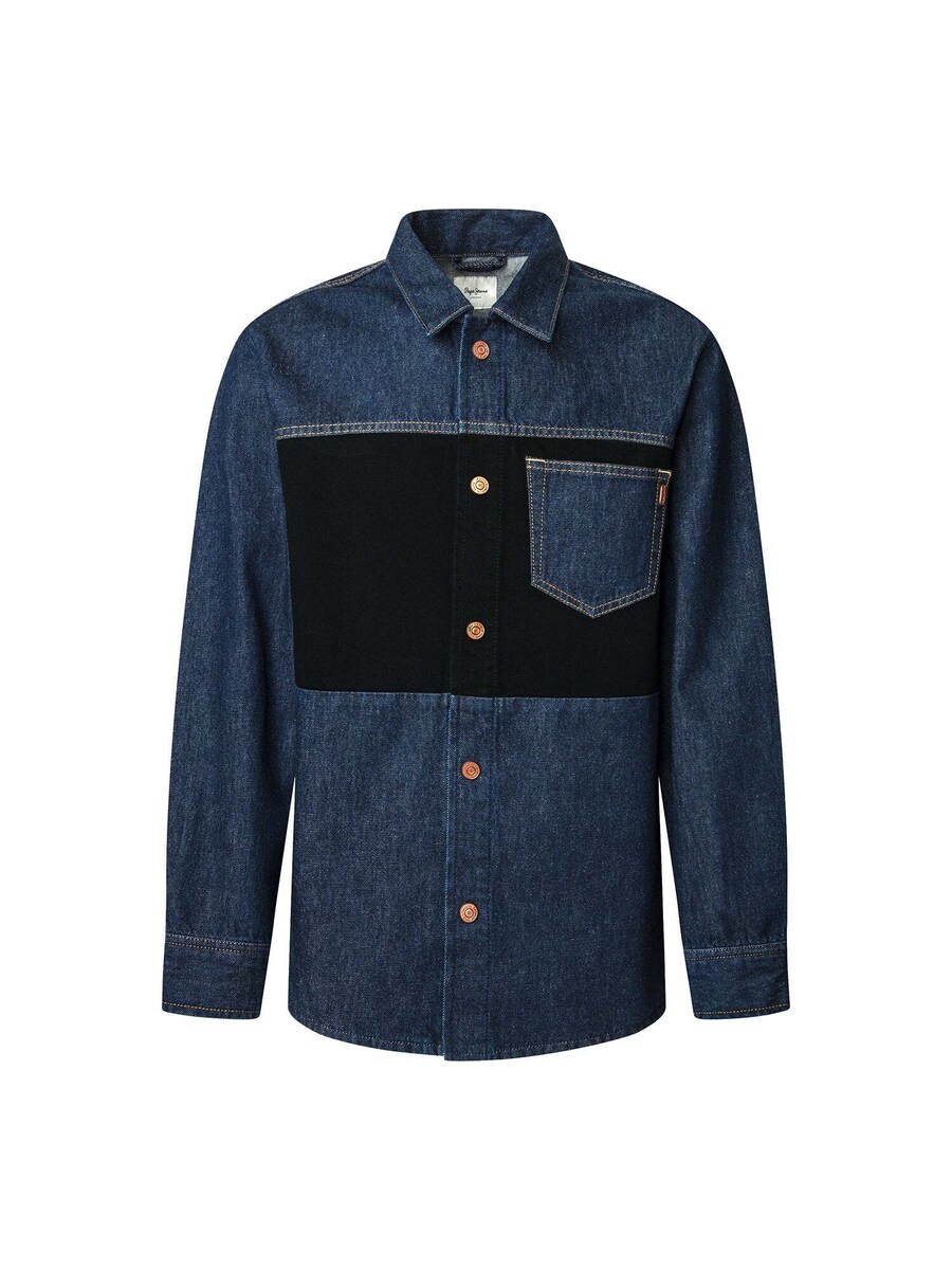

Удобная рубашка на пуговицах Pepe Jeans Baz, синий деним