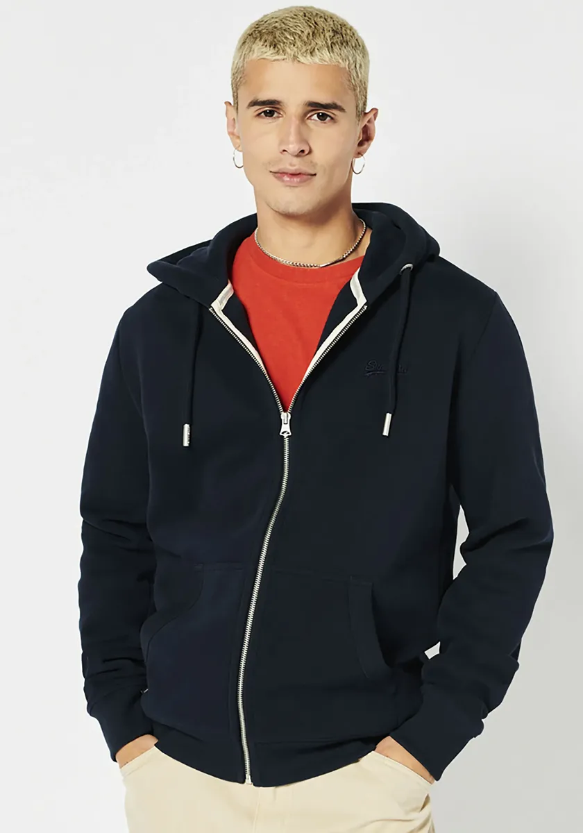 

Толстовка с капюшоном Superdry "VINTAGE LOGO EMB ZIPHOOD BB NO", цвет Eclipse Navy