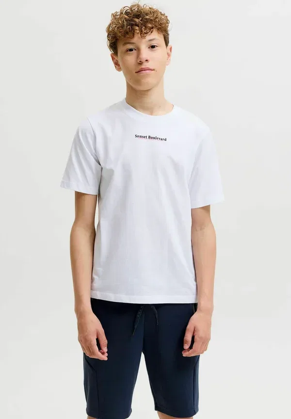 Футболка с принтом Jack & Jones Junior, ярко-белый — фото 3