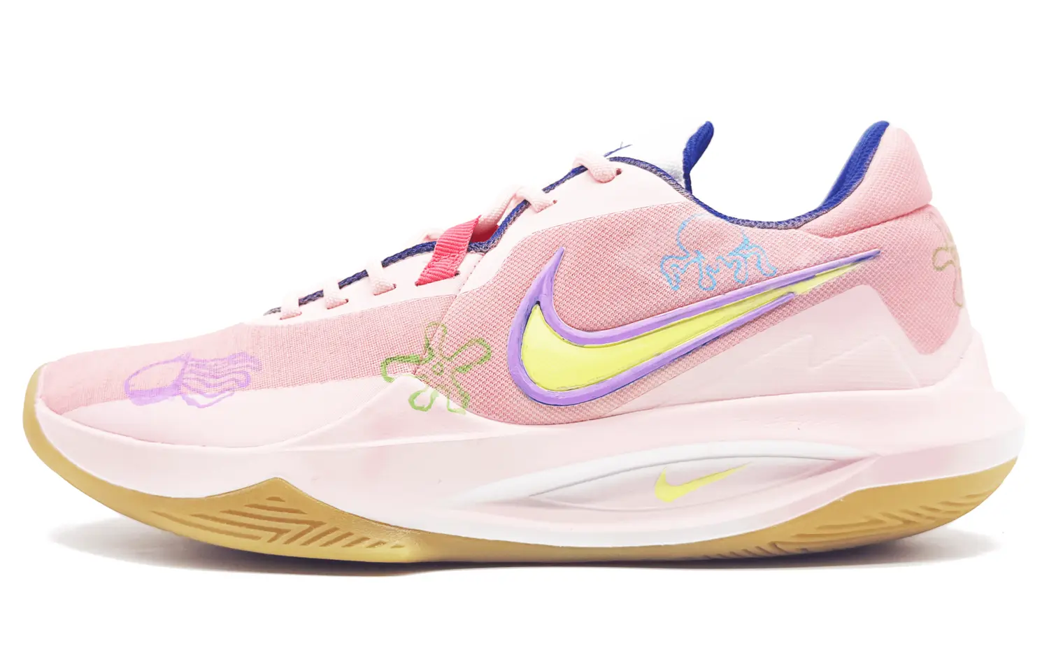 

Nike Баскетбольные кроссовки Precision 6 с низким верхом, устойчивые к истиранию, мужские, розово-желтые