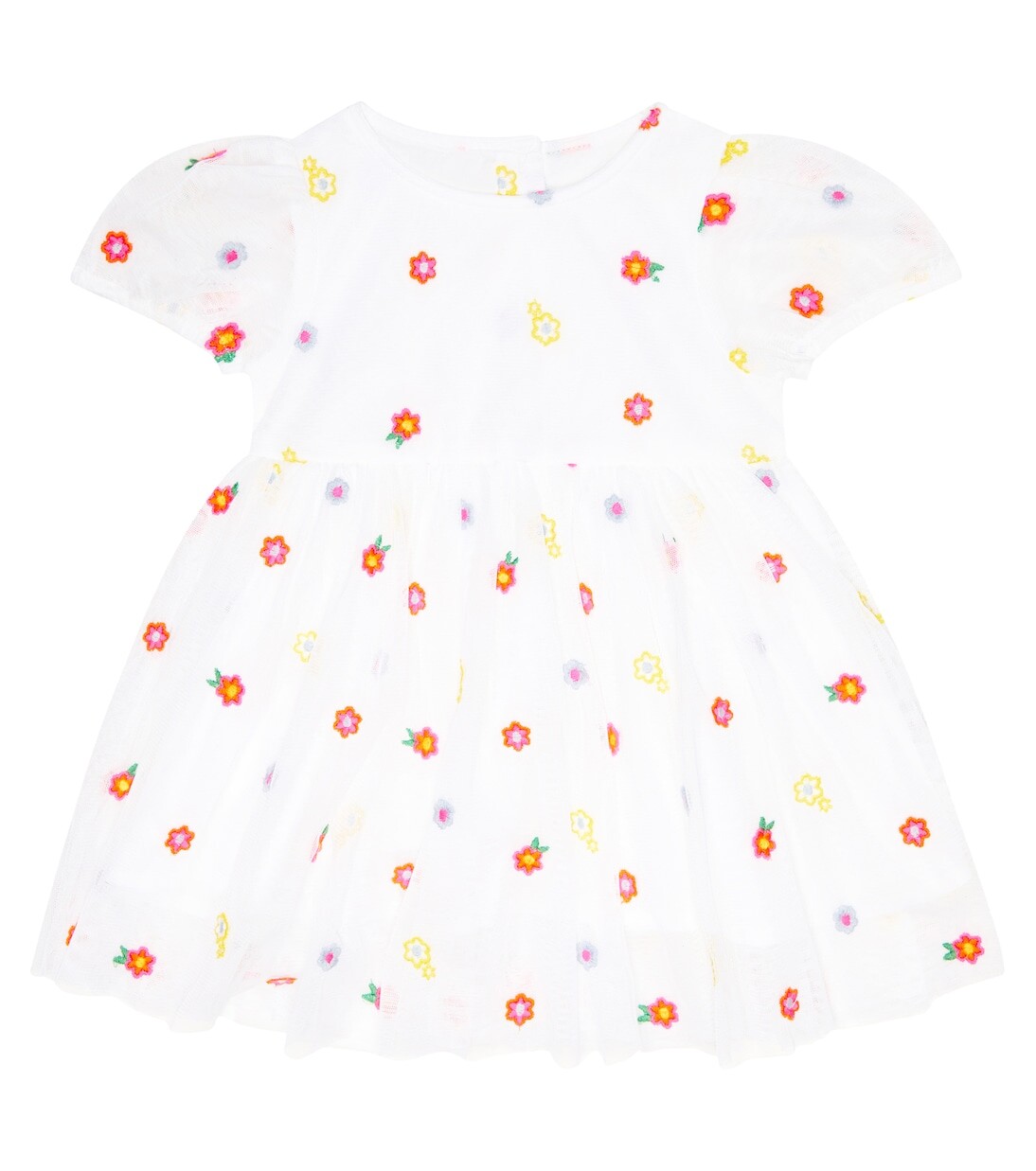 

Детское мини-платье из тюля с вышивкой Stella Mccartney Kids, белый