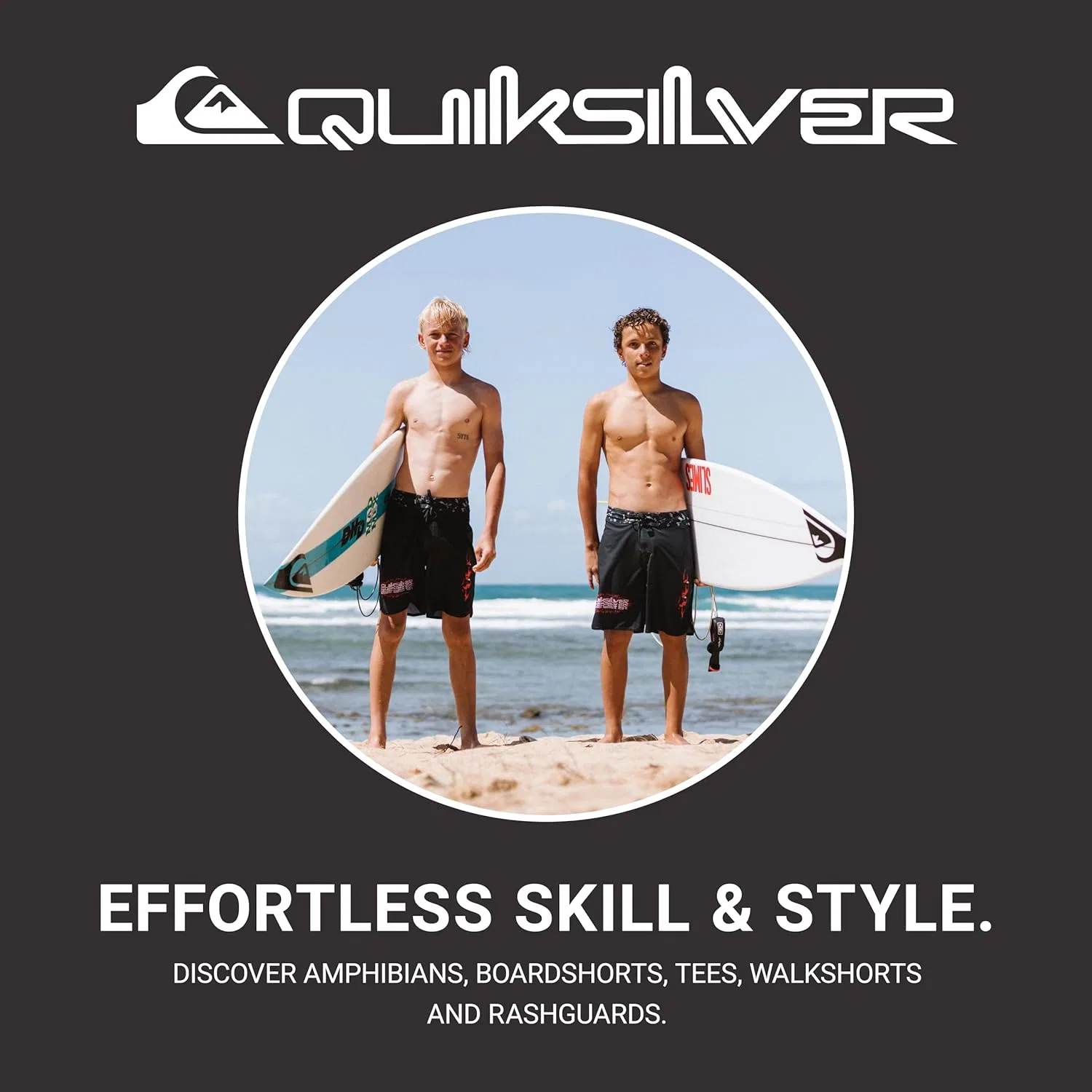 Детские пляжные брюки Quiksilver для мальчиков, эластичные, с завязками на поясе, повседневный и удобный крой — фото 3