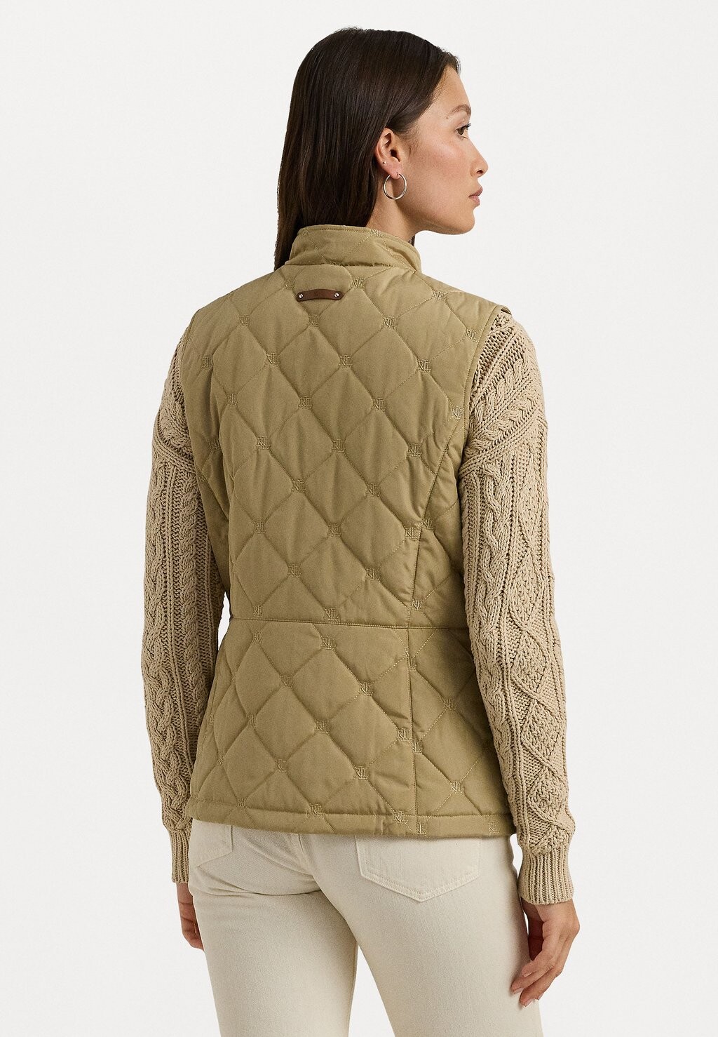 

Жилет LOGO DIAMOND-QUILTED MOCKNECK VEST Ralph Lauren, бежевый