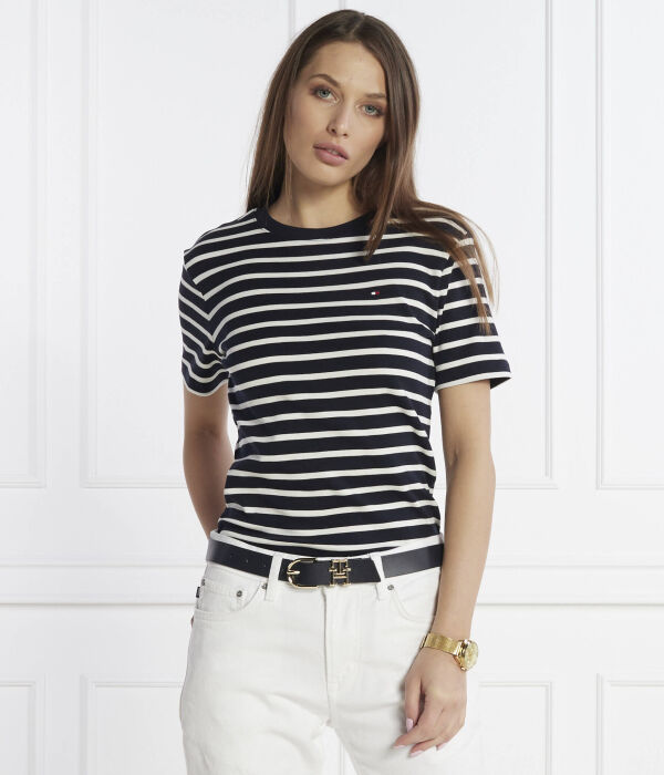 Футболка женская Tommy Hilfiger в полоску, черный/белый — фото 3