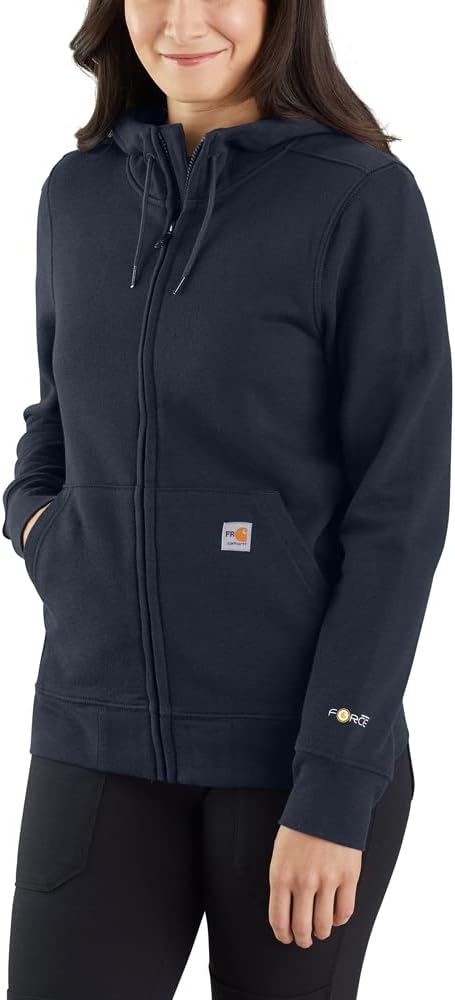 

Брюки Carhartt Women's Flame Resistant Force Relaxed Fit Midweight Zip-Front Sweatshirt, Navy