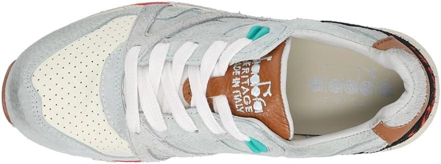 Мужские кроссовки Diadora N9000 Anice Italia на шнуровке - серые — фото 4