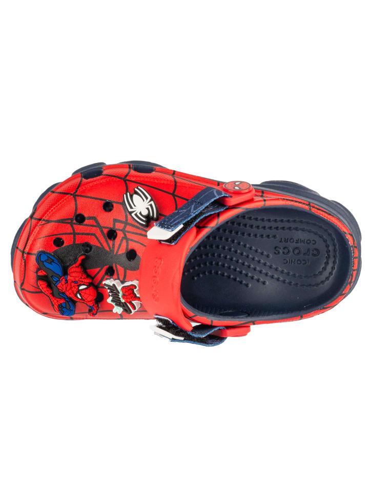 Детские сабо Crocs Team Spiderman All Terrain синего цвета — фото 3