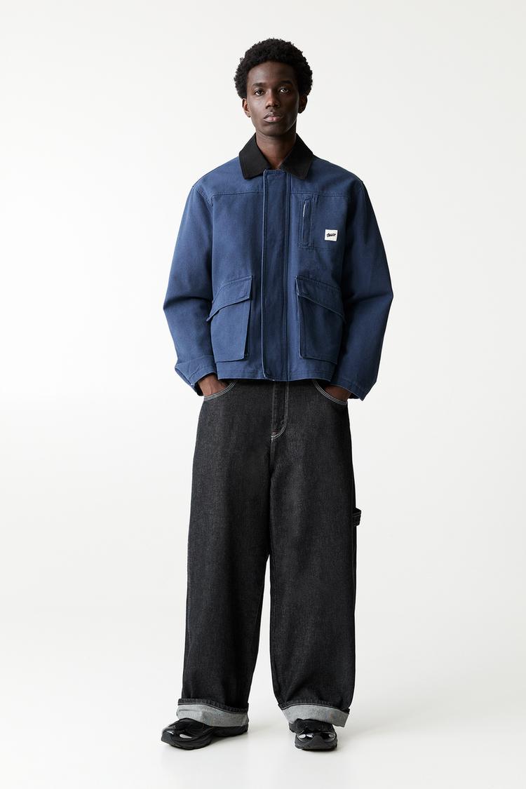 

Очень мешковатые джинсы Carpenter с отворотами Pull And Bear, черный