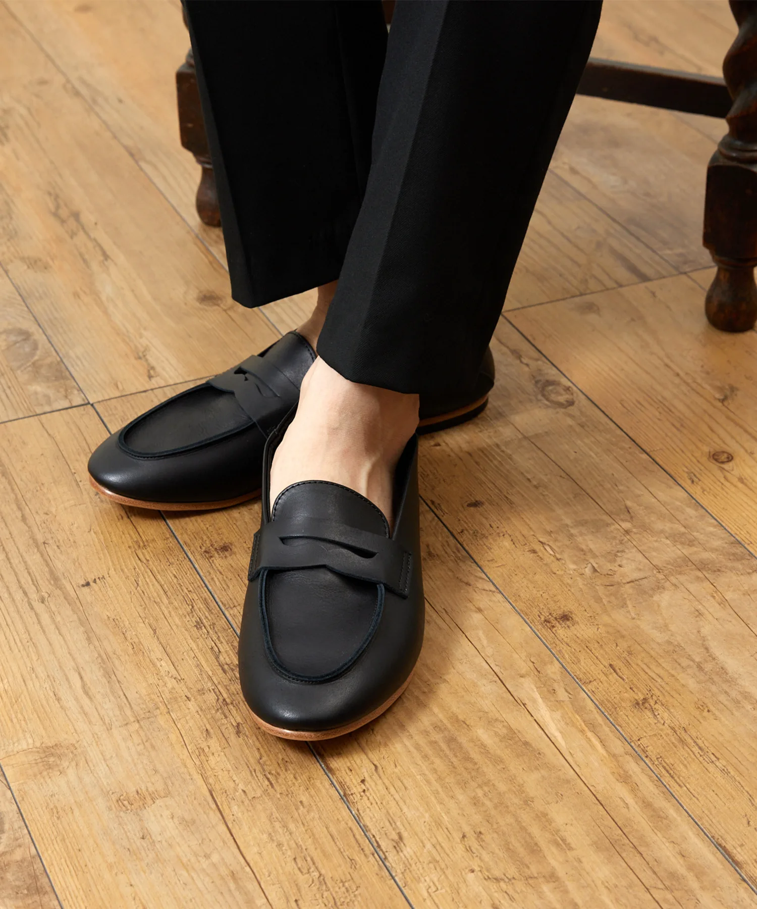 Мужские лоферы из натуральной кожи 2way slip-on ARCOLLETTA PADRONE AP8185-2013 черные — фото 4