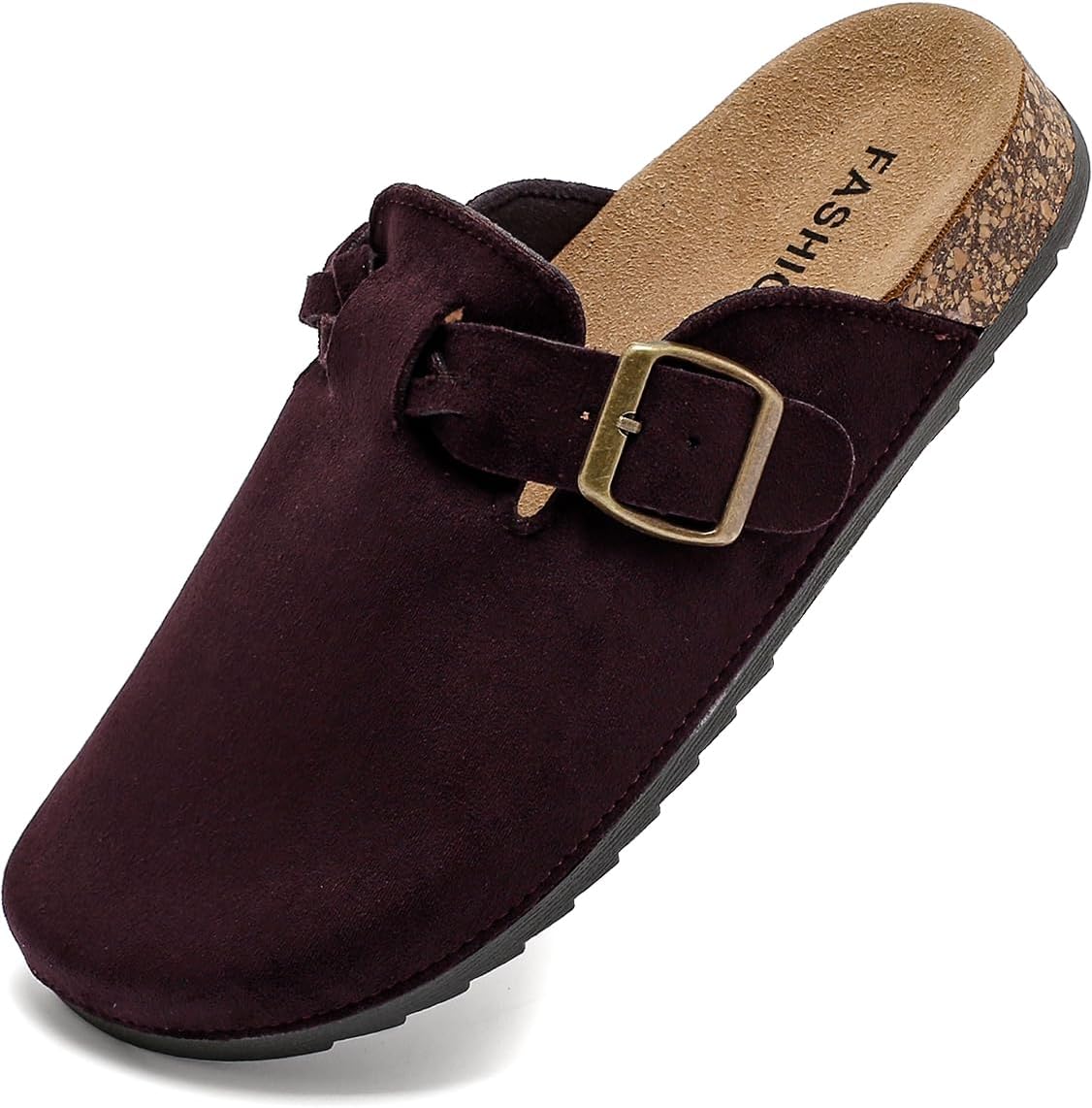 

Женские замшевые сабо DDXYYDS, мужские кожаные мюли, удобные сандалии с пробковой стелькой, поддержкой свода стопы и регулируемой пряжкой, красный