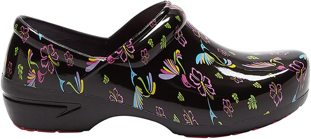 

Сабо для медсестер Anywear SR Angel - Нескользящая рабочая обувь для женщин и мужчин - Противоскользящие комфортные туфли для медсестер, Tropical Hummingbirds