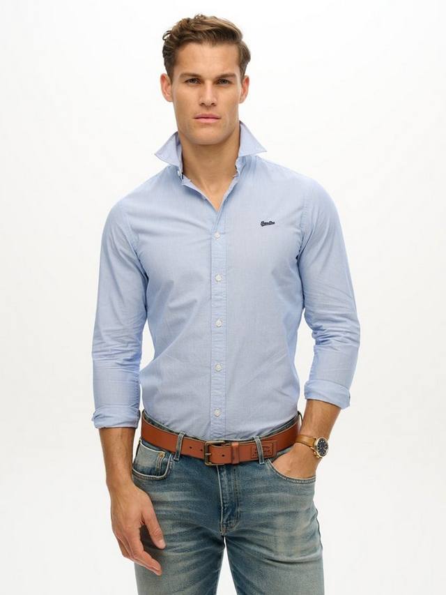 

Эссеншиалз приталенная лайт рубашка с длинными рукавами Superdry, Blue