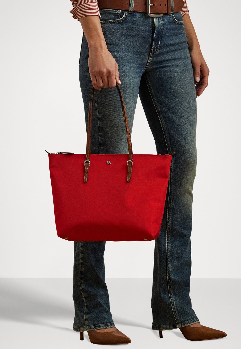 

Сумка для покупок NYLON MEDIUM KEATON TOTE BAG Lauren Ralph Lauren, красный