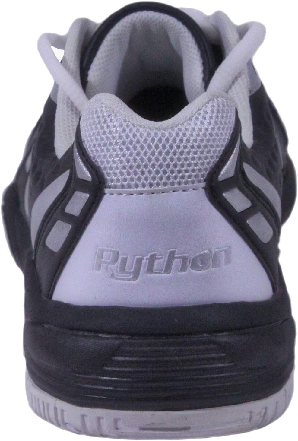 Кроссовки для зала Python Deluxe (раккетбол, сквош, бадминтон, внутренний пиклбол, волейбол) (низкие и средние) (черно-белые) (нескользящие) (без следов) Python Racquetball — фото 3
