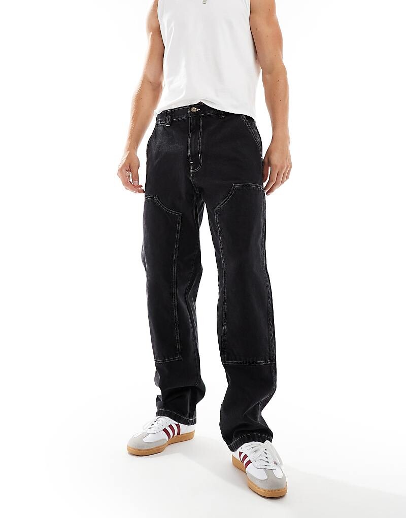 

Dickies - Madison - двухслойные мешковатые джинсы до колена черного цвета
