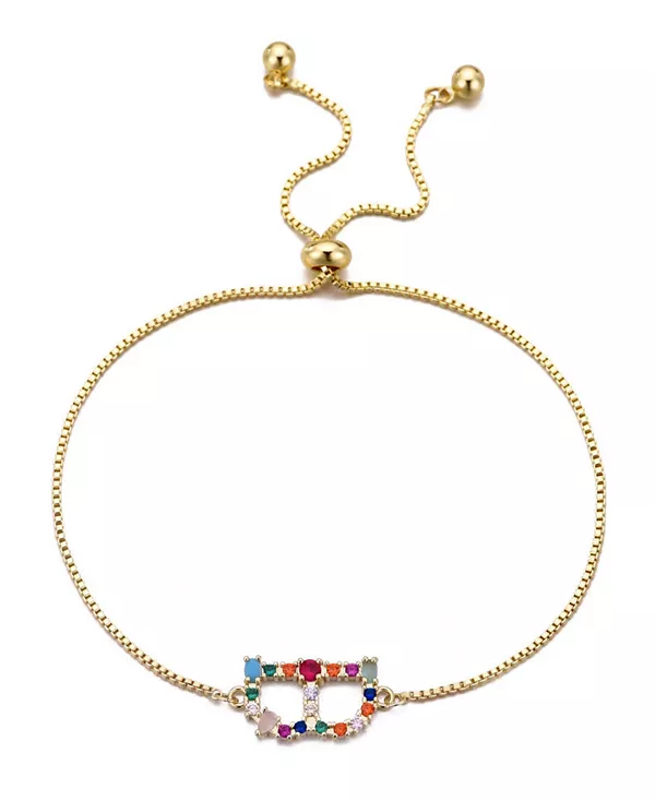 

Браслет-Боло с разноцветными золотыми камнями Adornia, multi-b