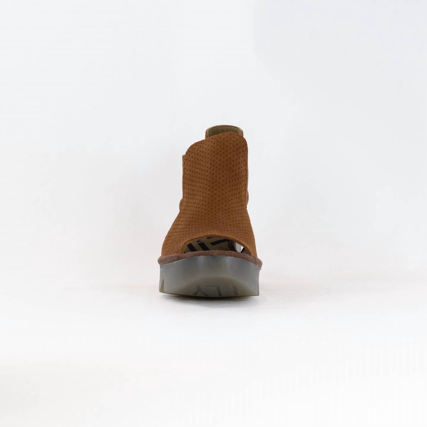 Женские босоножки на танкетке из замши коньячного цвета FLY London, цвет suede cognac — фото 3