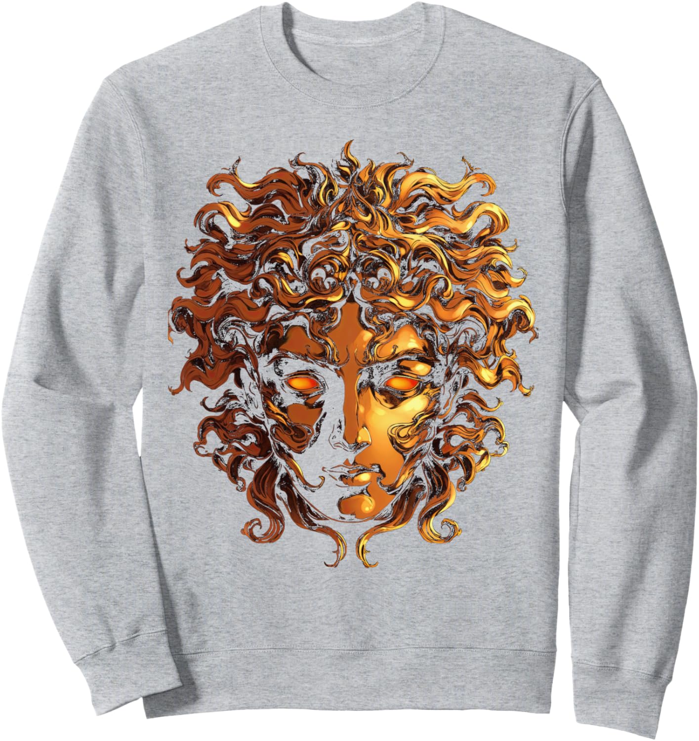 

Толстовка с изображением головы Медузы из греческой мифологии и древних змеиных волос Ancient Greek Gods Designs, серый