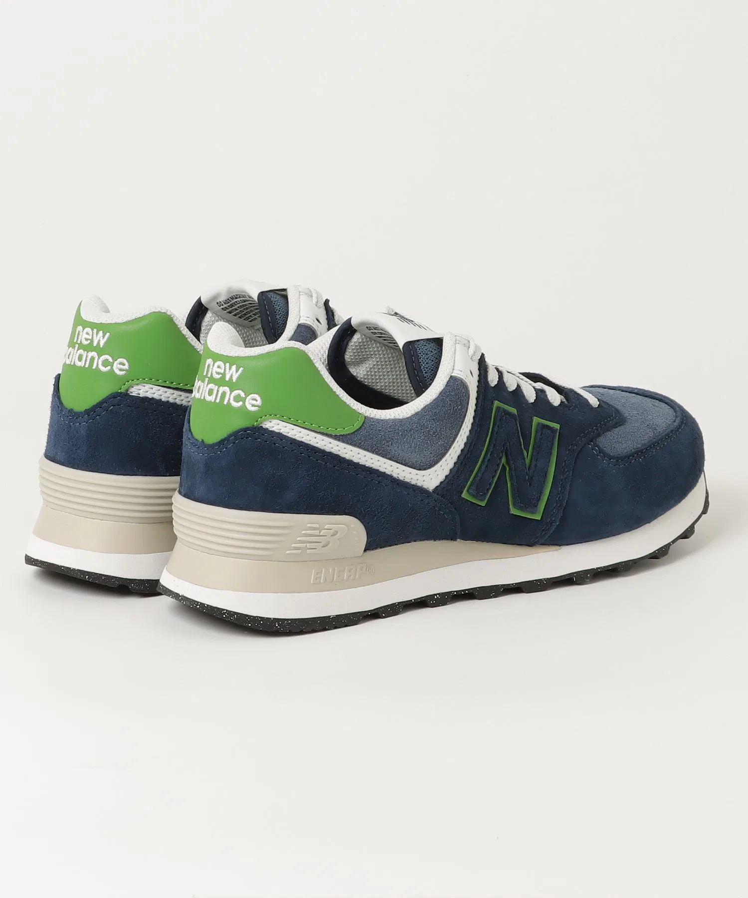 Мужские кроссовки New Balance 574 из натуральной кожи, тёмно-синие — фото 2