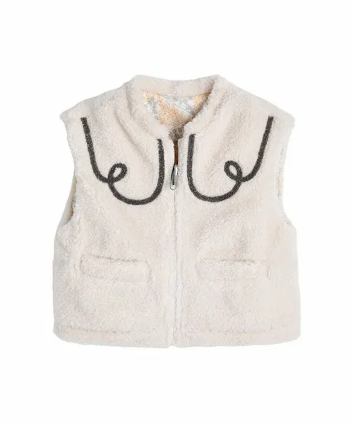 Жилет двусторонний Moimoln Mushroom Reversible Vest, полиэстер, айвори