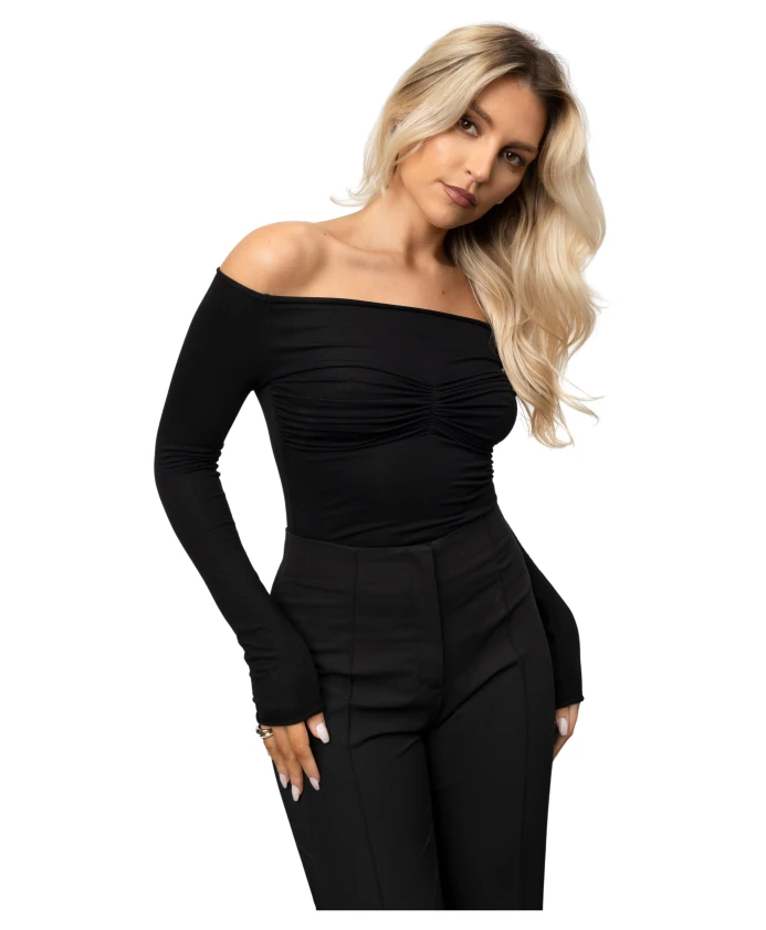 

Атласная блузка с длинными рукавами Halo Guaja., черный