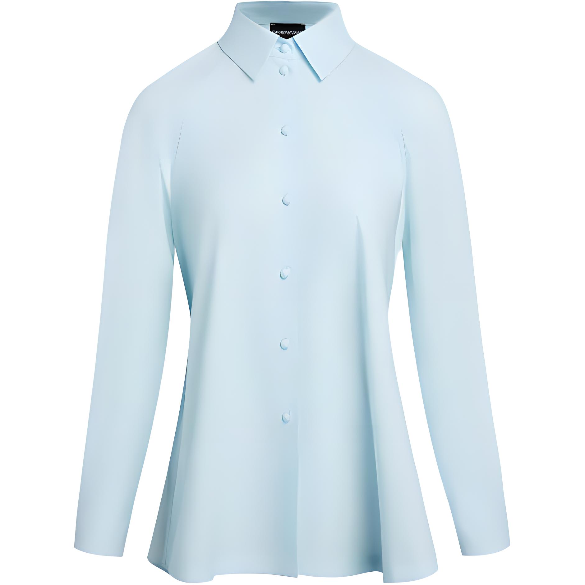 

Рубашка с драпировкой EMPORIO ARMANI, синий