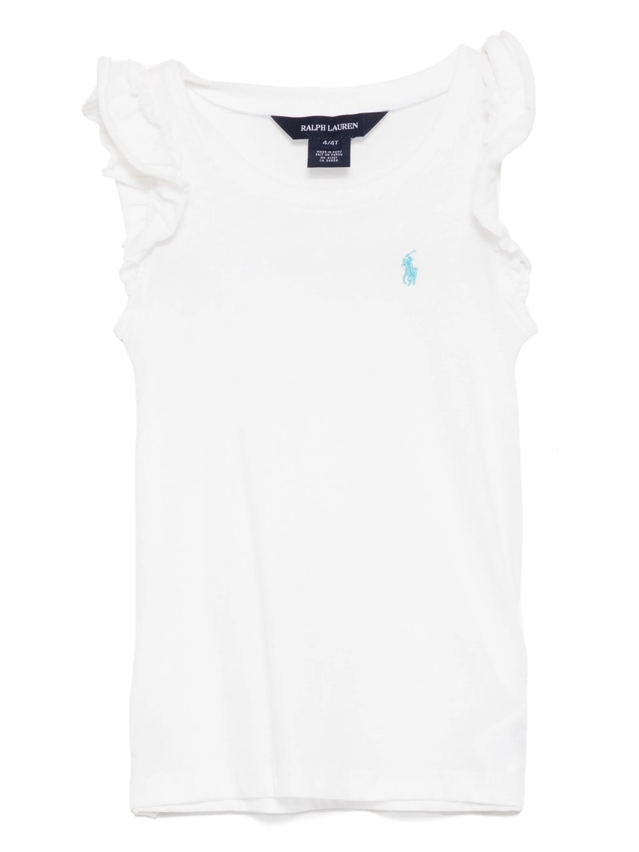 

Футболка с расклешенными рукавами Polo Ralph Lauren Kids, белый