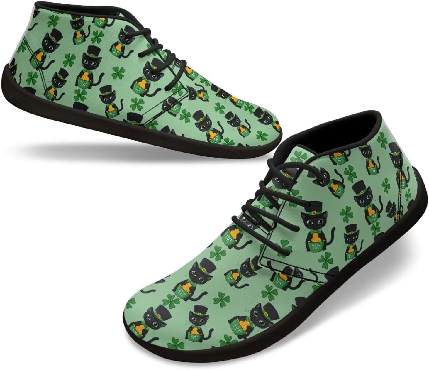 

Мужские сандалии с широкой пяткой в стиле босоножек на День Святого Патрика, для ходьбы, стильные кроссовки с нескользящей подошвой и нулевым перепадом Xixirimido, черный/зеленый