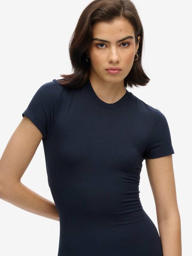 Платье-футболка миди с круглым вырезом Superdry, цвет Eclipse Navy — фото 4