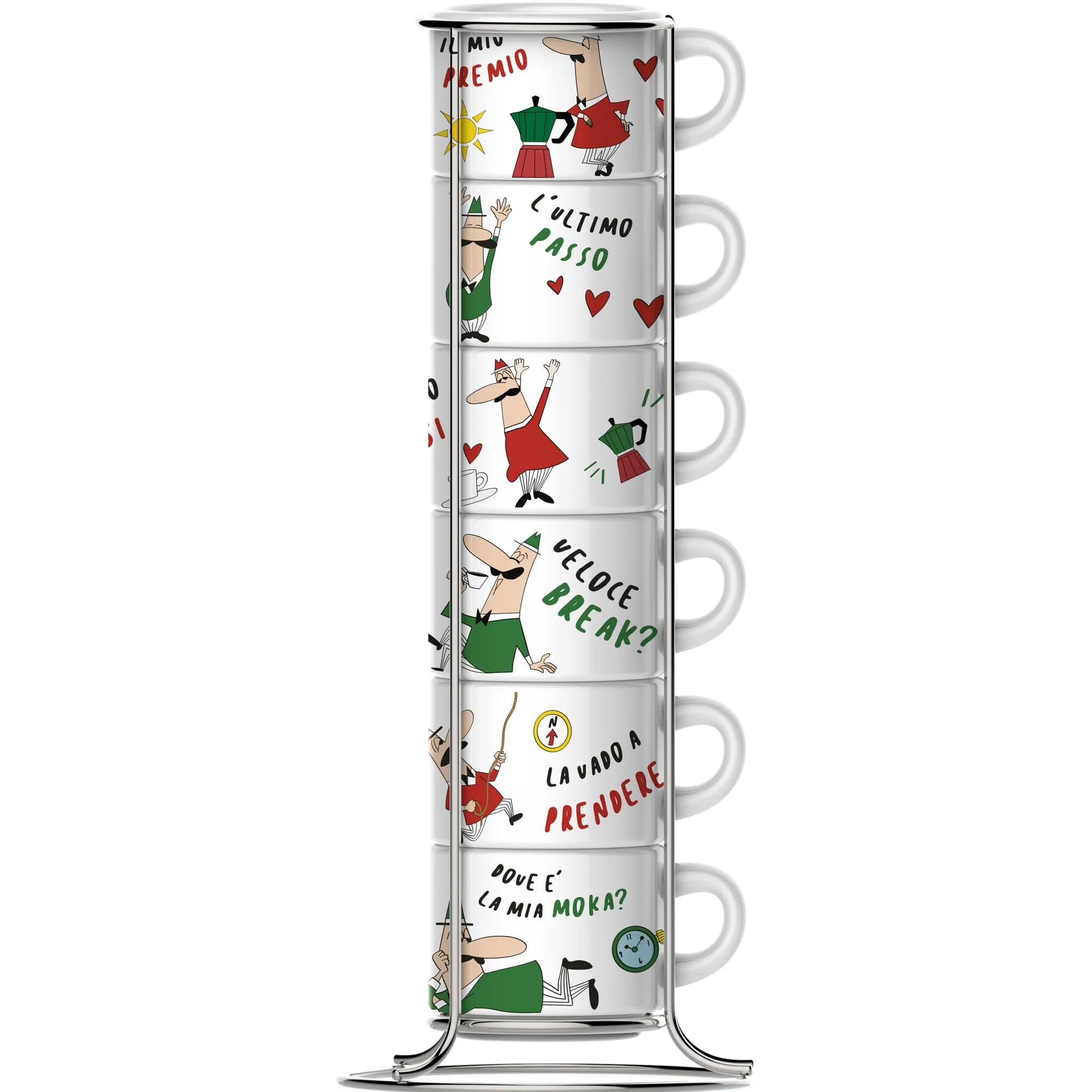 

Чашки для эспрессо BIALETTI, (7 шт.), (6 чашек для эспрессо с металлическим каркасом), цвет bunt
