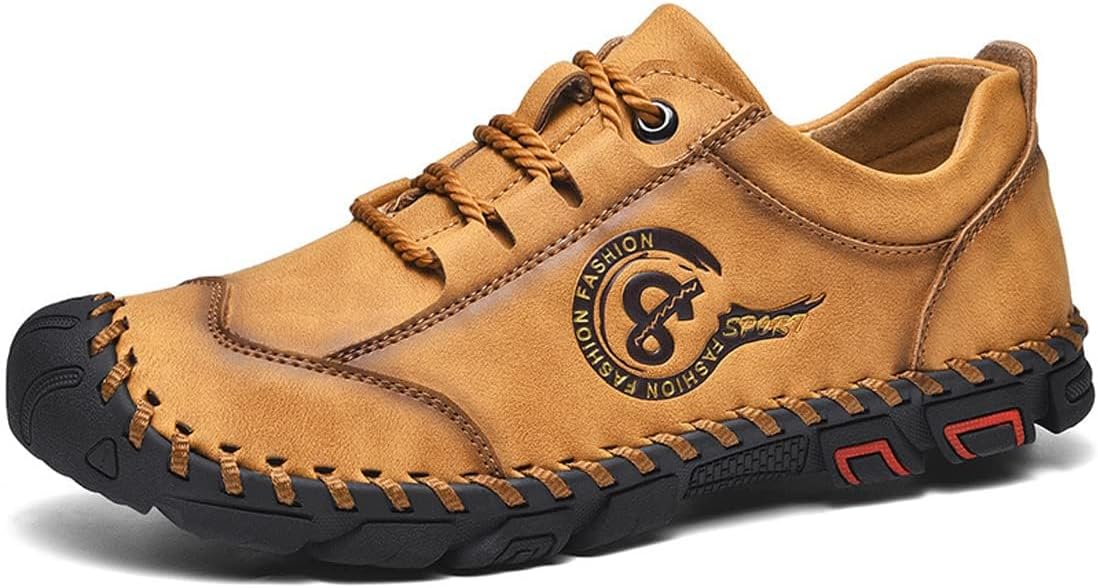 

Мужские винтажные кожаные лоферы Летние повседневные туфли для прогулок Водительские мокасины Asifn, желтый