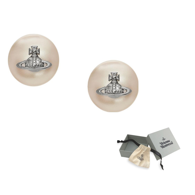 

Серьги-гвоздики Mother Of Pearl с латунными штифтами для женщин Vivienne Westwood, серебряный