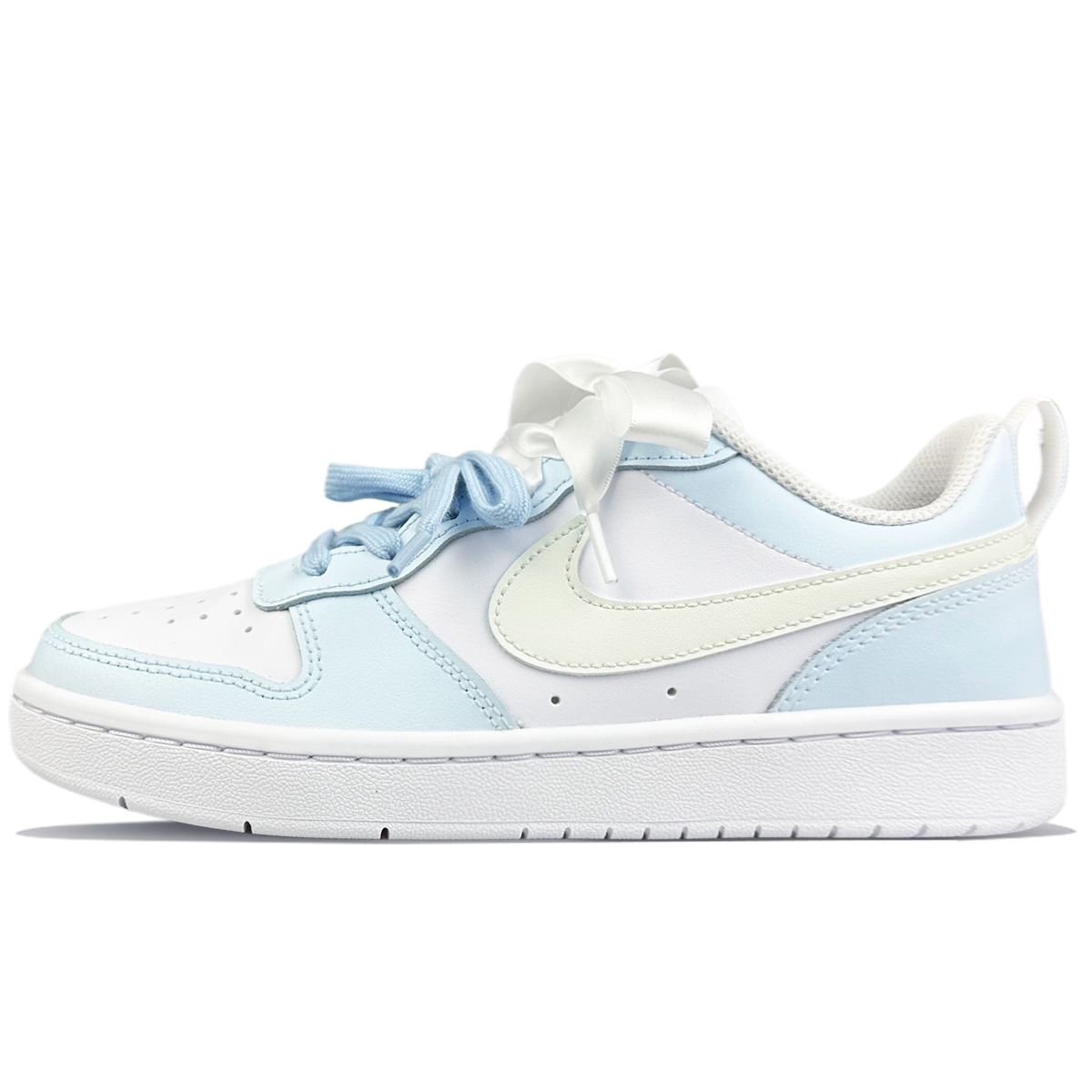 

Nike Детские кроссовки для скейтбординга Court Borough 2 BNK Jelly Ballet с амортизацией, износостойкие, белые, синие, для подростков