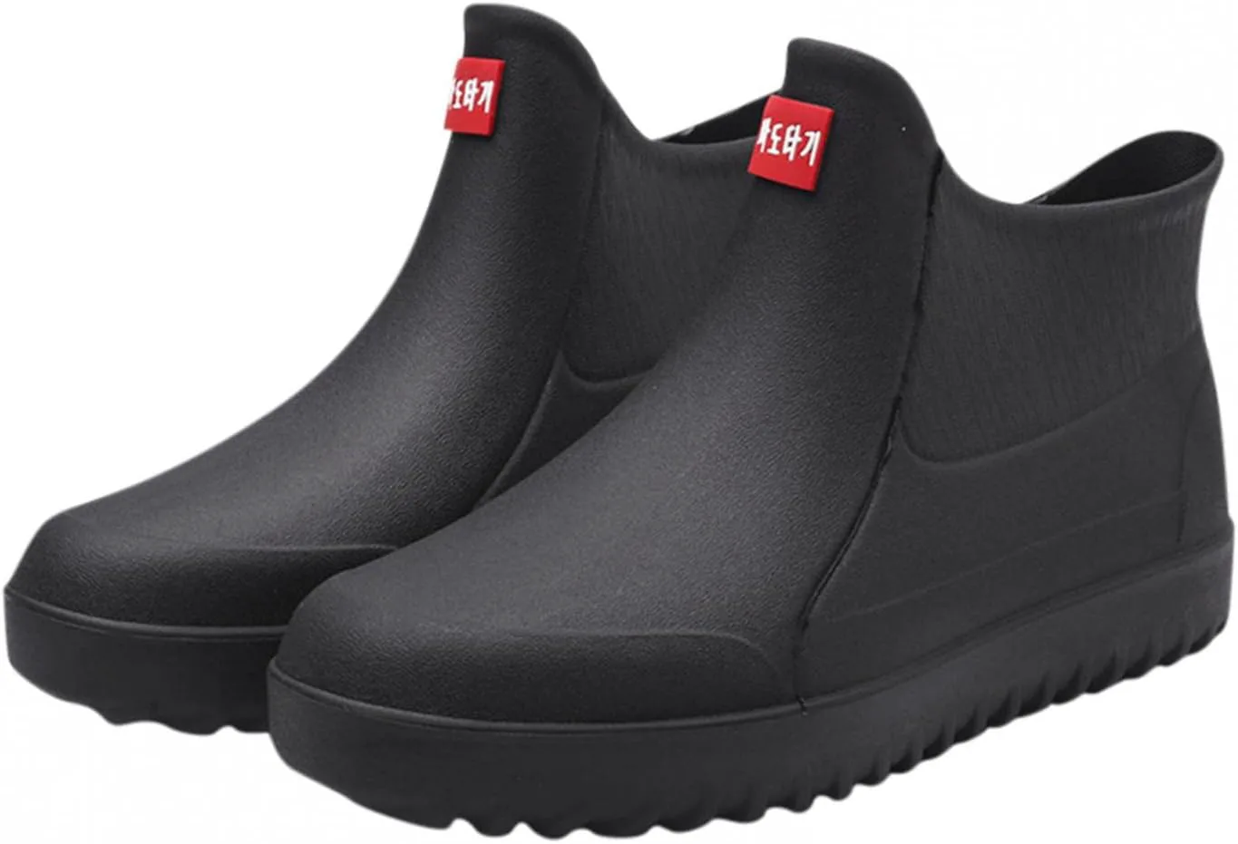 

Мужские короткие резиновые сапоги Hbeylia, водонепроницаемые, садовые, с антискользящей подошвой, на платформе, легкие, до щиколотки, резиновые сапоги до середины голени для работы на улице и садоводства, черный