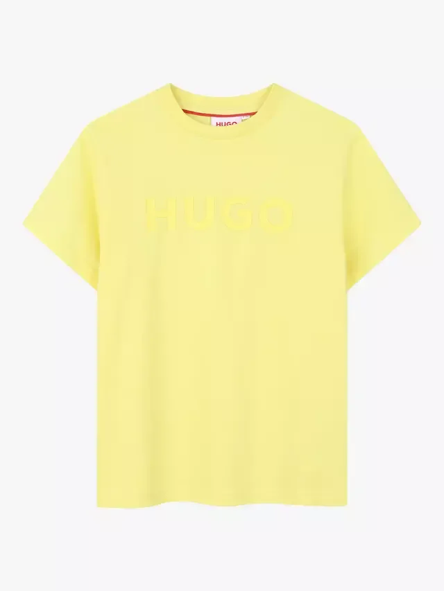 Детская футболка с логотипом HUGO HUGO BOSS, Lemon