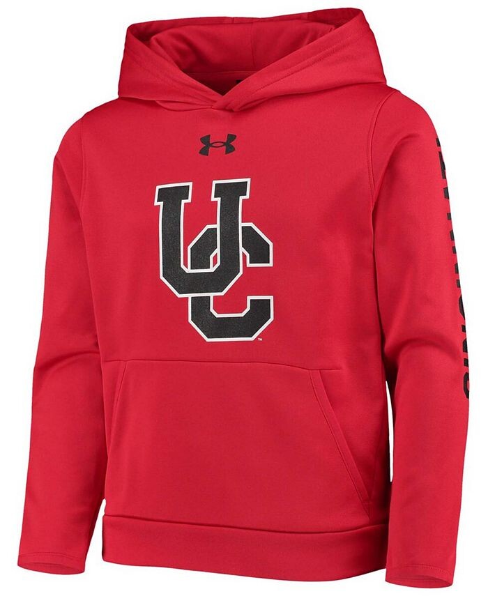 Красный флисовый пуловер с капюшоном для мальчиков и девочек Cincinnati Bearcats 2-Hit Under Armour, красный — фото 2